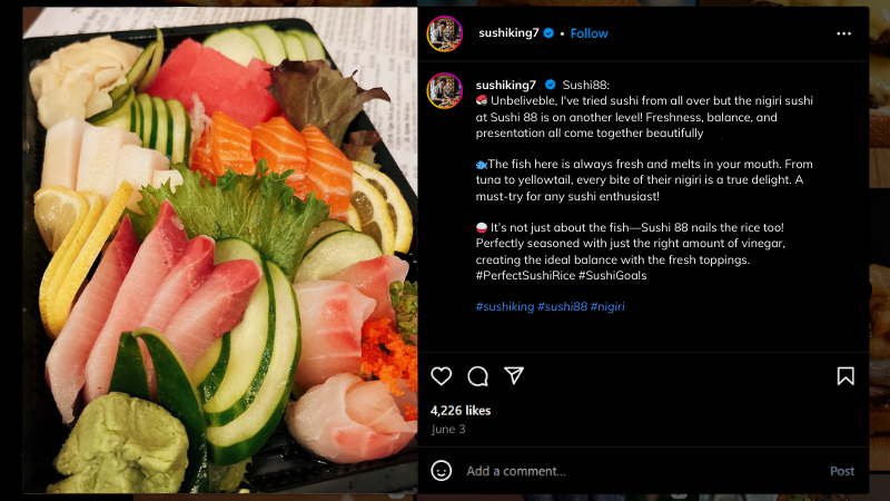 KOL Review Sushi88
